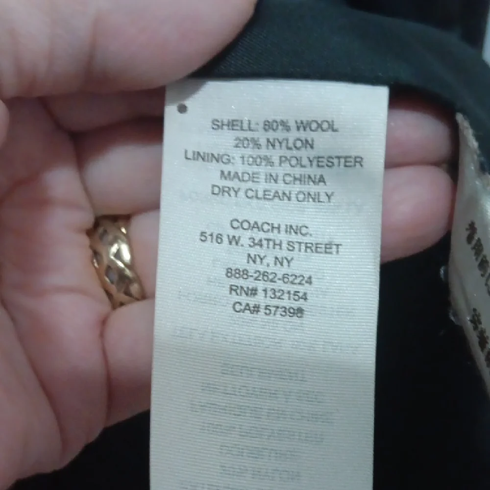 Coach Women's Black and Brown Animal Print Pea Coat - Picture 9 of 15